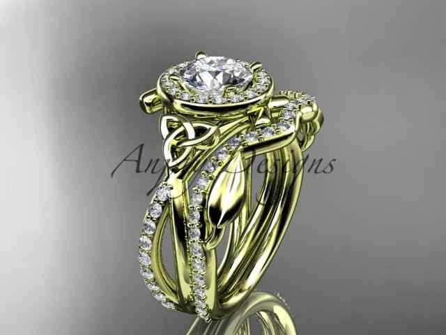 Nature Inspired Celtic Bridal Set – 1 Carat Lab Grown Diamond