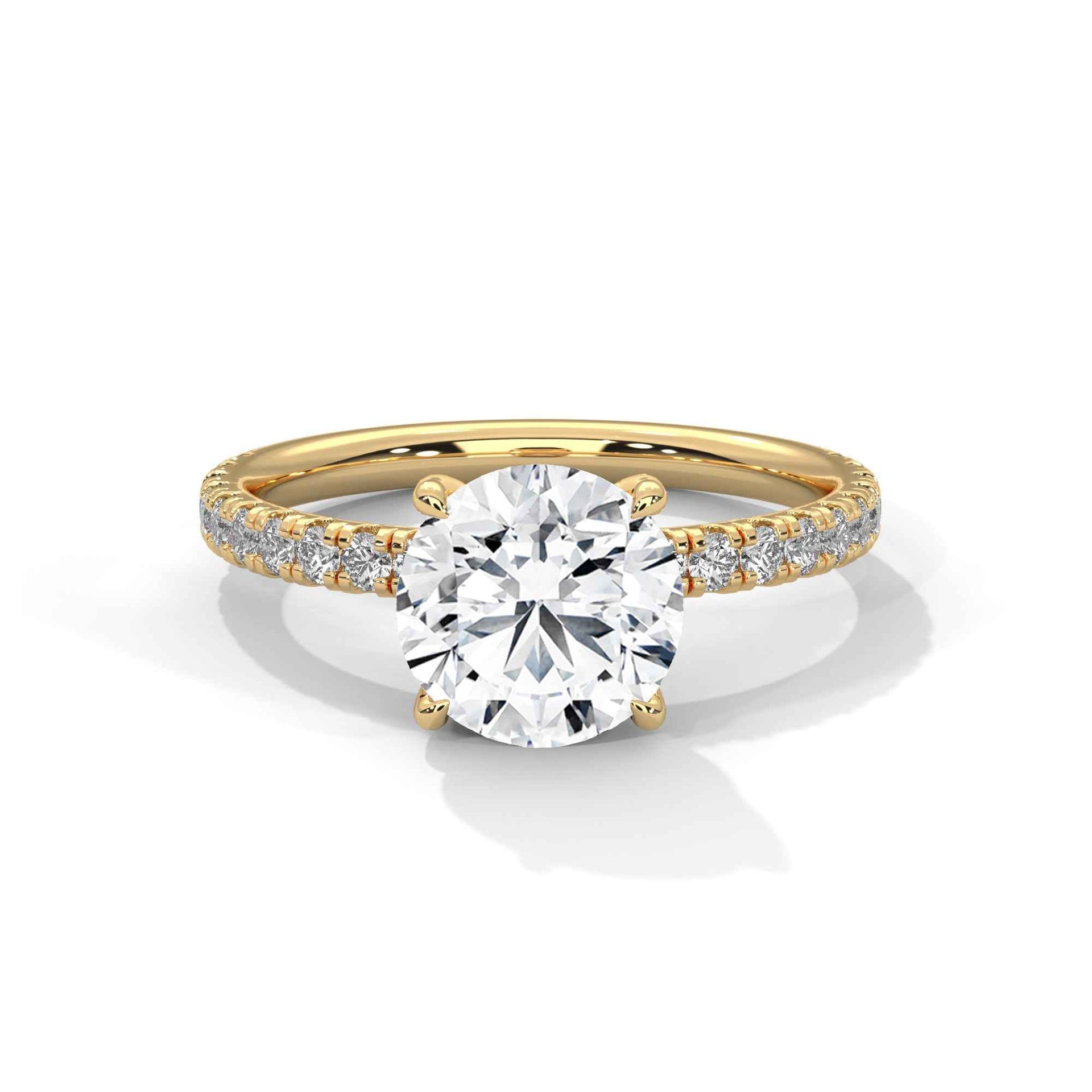 2 Carat Round Cut Lab Grown Diamond Hidden Halo Engagement Ring