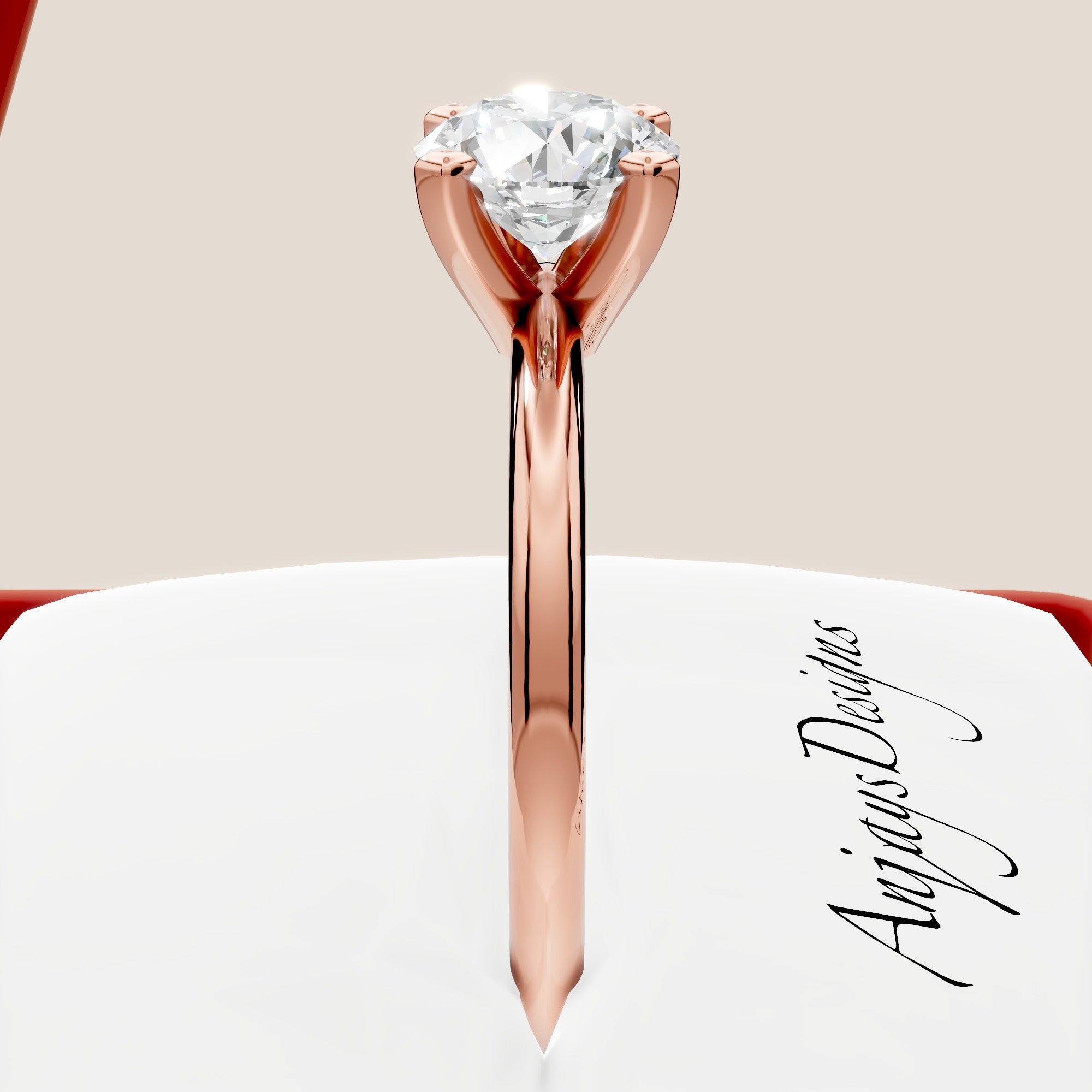 1 Carat Round Lab Grown Diamond Ring Minimalist Solitaire 4 Prongs Dainty Ring Round Diamond Engagement Ring