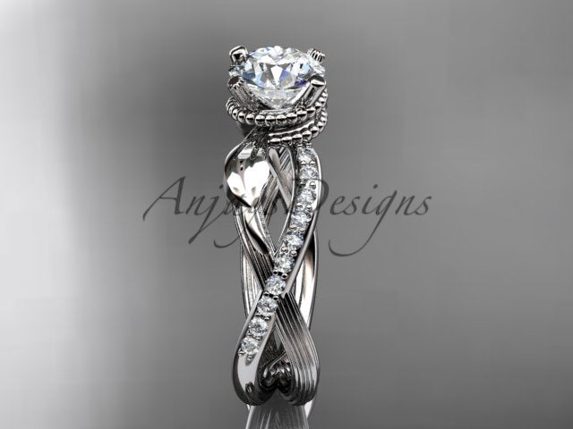 Leaf Diamond Engagement Ring Nature Inspired Wedding Ring 1 Carat Lab Grown Diamond IGI Certified