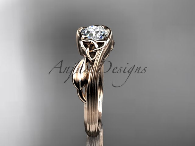 Nature Inspired Celtic Engagement Ring 1 Carat Lab Grown Diamond Ring Trinity Knot Ring IGI Certified