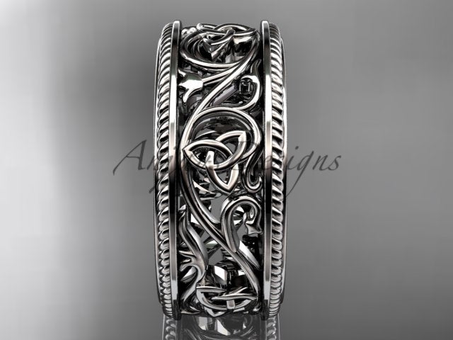 Celtic Wedding Band Trinity Knot Women's Ring Irish Knot Wedding Band Nature Inspired Bridal Ring