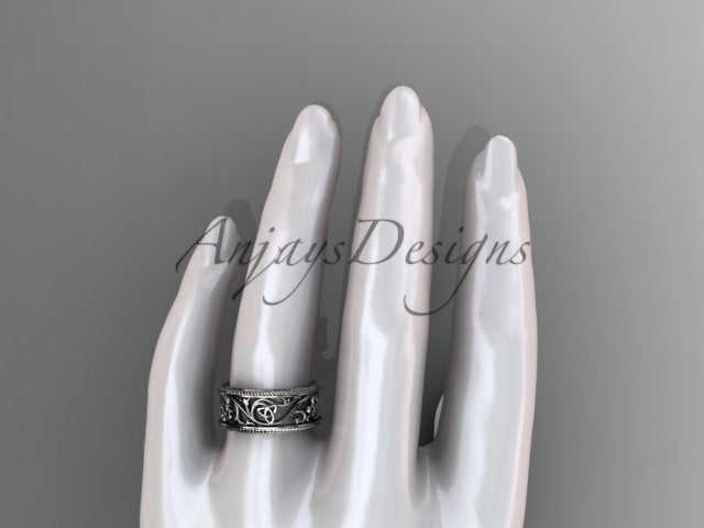 Celtic Wedding Band Trinity Knot Women's Ring Irish Knot Wedding Band Nature Inspired Bridal Ring