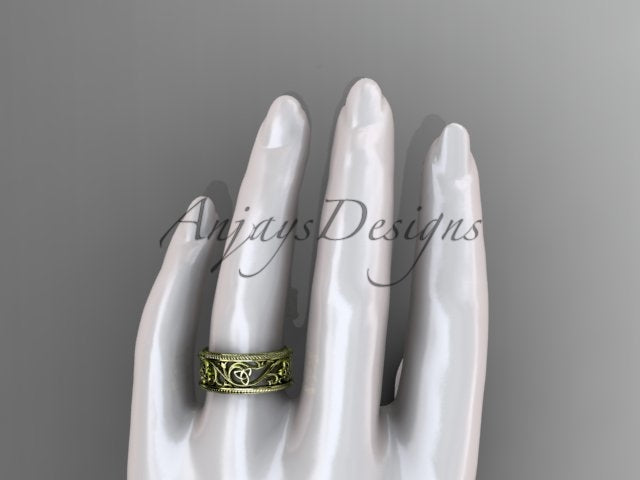 Celtic Wedding Band Trinity Knot Women's Ring Irish Knot Wedding Band Nature Inspired Bridal Ring