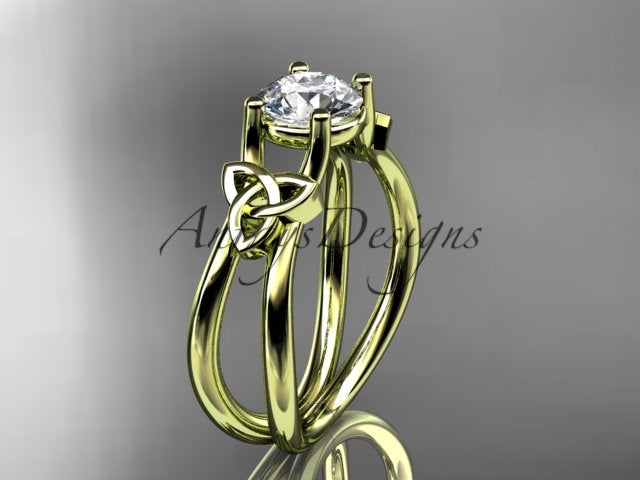 Celtic Diamond Engagement Ring 1 Carat Round Cut D VS1 Engagement Ring Minimalist Ring