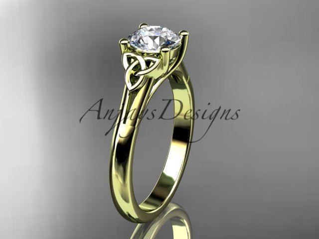 Celtic Diamond Engagement Ring 1 Carat Lab Grown Diamond Trinity Knot Ring Dainty Minimalist Ring