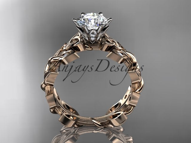 Celtic Engagement Ring Nature Inspired 1 Carat Lab Grown Diamond Trinity Knot Wedding Ring IGI Certified