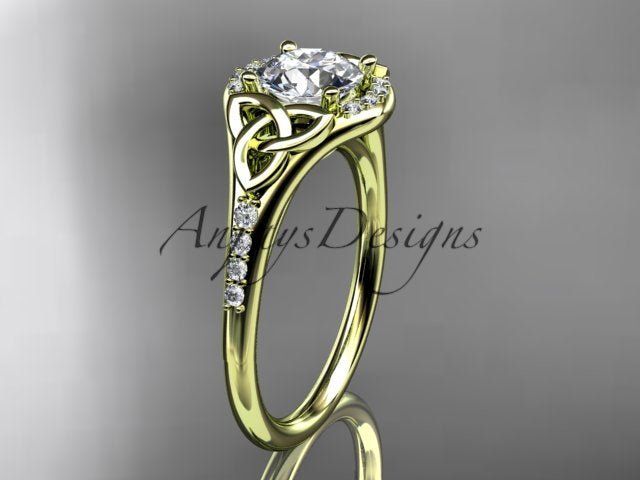 Celtic Engagement Ring 1 Carat Lab Grown Diamond Wedding Ring Anniversary Gift Trinity Knot Ring