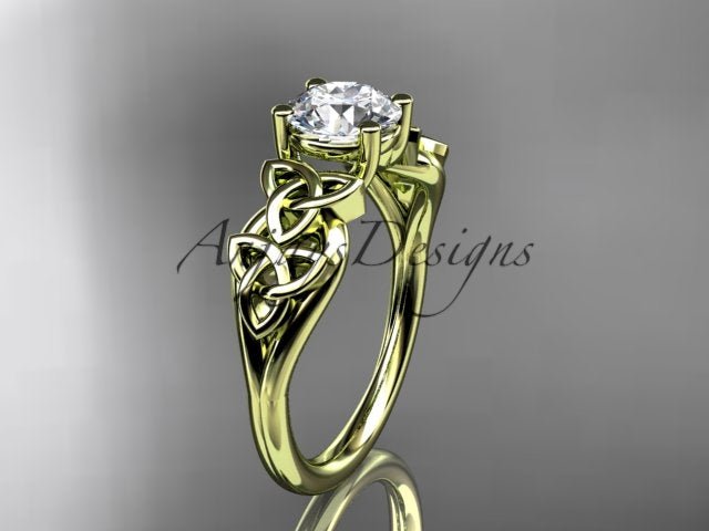 Celtic Engagement Ring 1 Carat Round D VS1 Lab Grown Diamond Solitaire Ring Trinity Knot Ring