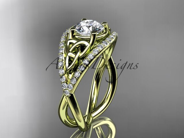 Celtic Knot Engagement Ring 1 Carat Lab Grown Round Diamond Unique Irish Diamond Wedding Ring