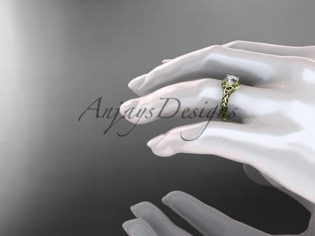 1 Carat Round Lab Grown Diamond Celtic Engagement Ring Rope Triquetra Braided Wedding Ring - side view