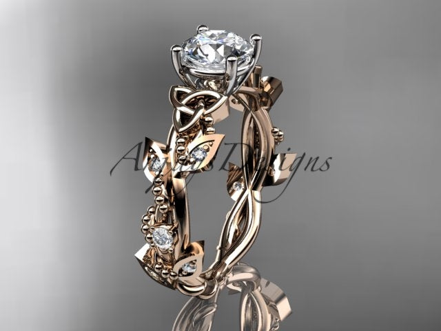 Celtic Trinity Knot Ring Nature Inspired Bridal 1 Carat Lab Grown Diamond Ring
