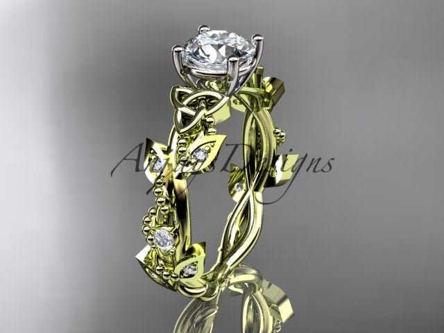 Celtic Trinity Knot Ring Nature Inspired Bridal 1 Carat Lab Grown Diamond Ring