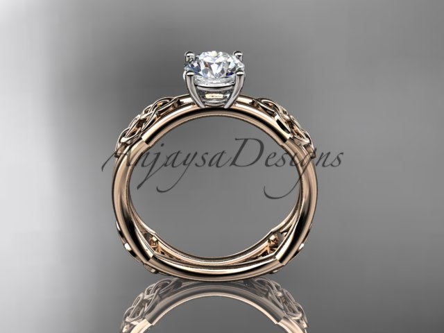 Celtic Engagement Ring 1 Carat Round Brilliant Lab Grown Diamond Trinity Knot Wedding Ring Triquetra Diamond Ring