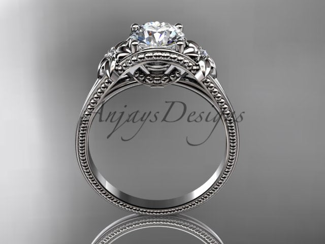 Dainty lab grown diamond engagement ring in 14k white gold
