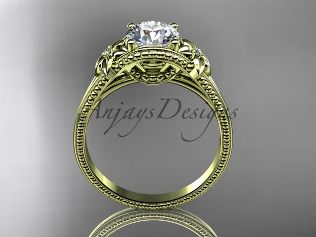 Dainty lab grown diamond engagement ring in 14k yellow gold