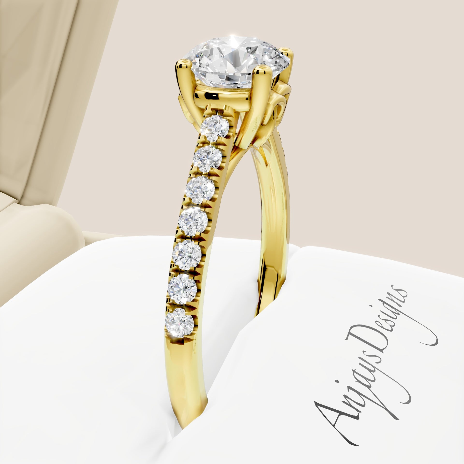 Celtic Trinity Knot Ring 1 Carat IGI Certified Round Lab Grown Diamond Engagement Ring Dainty Minimalist Ring