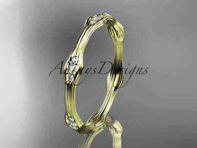 Diamond Branch Wedding Band Thin Dainty Wedding Band Nature Inspired Delicate Ring