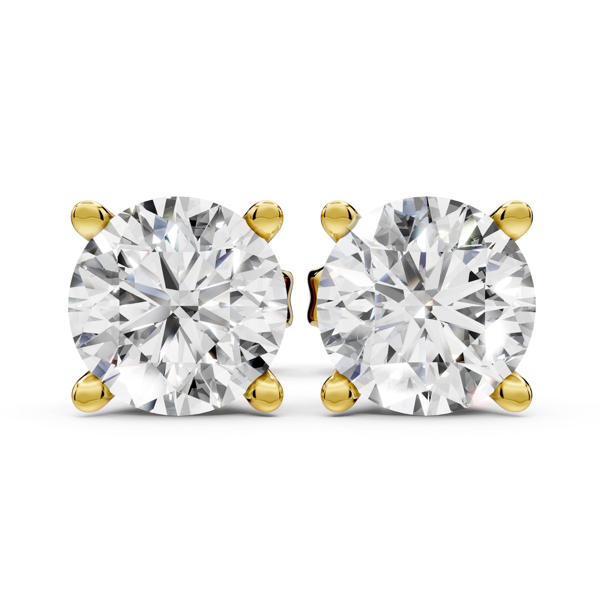 Diamond Earring Studs 14k Solid Lab Grown 4 Prong Diamond Earrings VS1 Clarity IGI Certified