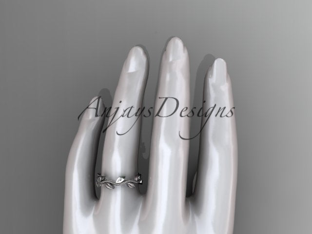 Nature Inspired Diamond Leaf Vine Wedding Band