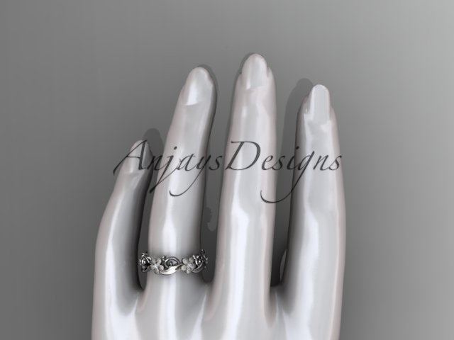 Diamond Flower Ring Nature Inspired Wedding Band Lab Grown Diamond