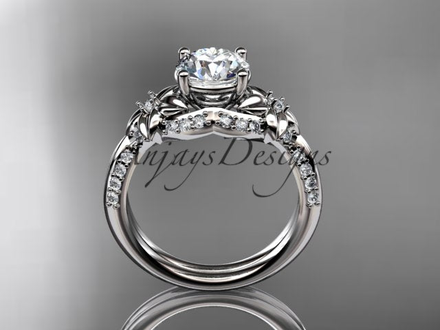 Nature Inspired Diamond Engagement Ring 1 Carat Diamond Lab Grown Flower Wedding Ring