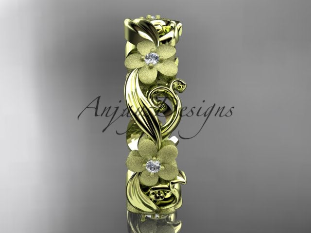 Diamond Flower Ring Nature Inspired Wedding Band Lab Grown Diamond