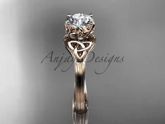 1 CT Lab Grown Diamond Celtic Engagement Ring Handmade Diamond Ring