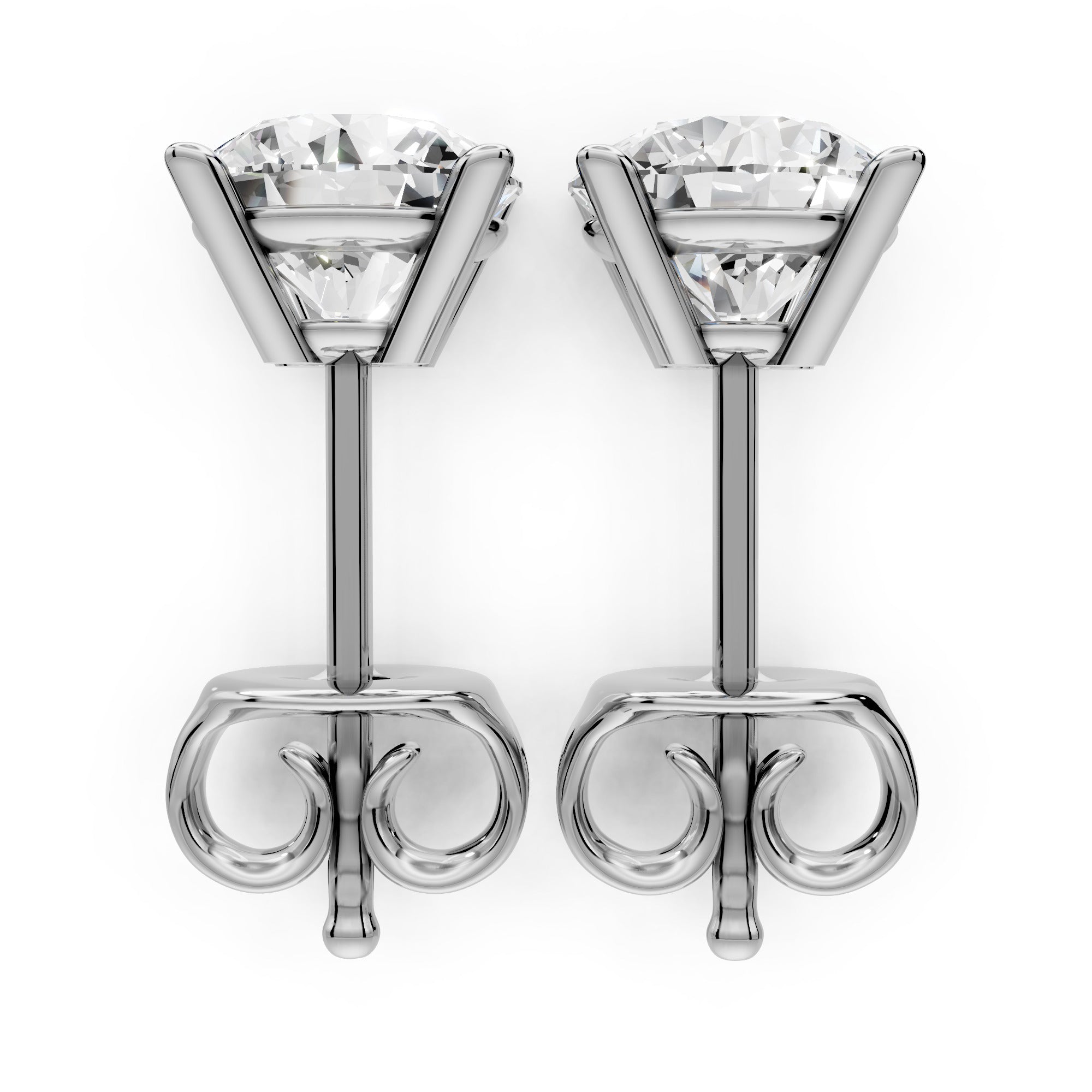 Diamond Earring Studs 14k Solid Gold Lab Grown 4 Prong Diamond Earrings For Women VS1 Clarity IGI Certified