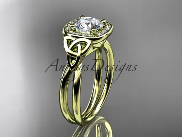 Irish Celtic Trinity Knot Engagement Ring 1 CT Lab Grown Diamond IGI Certified