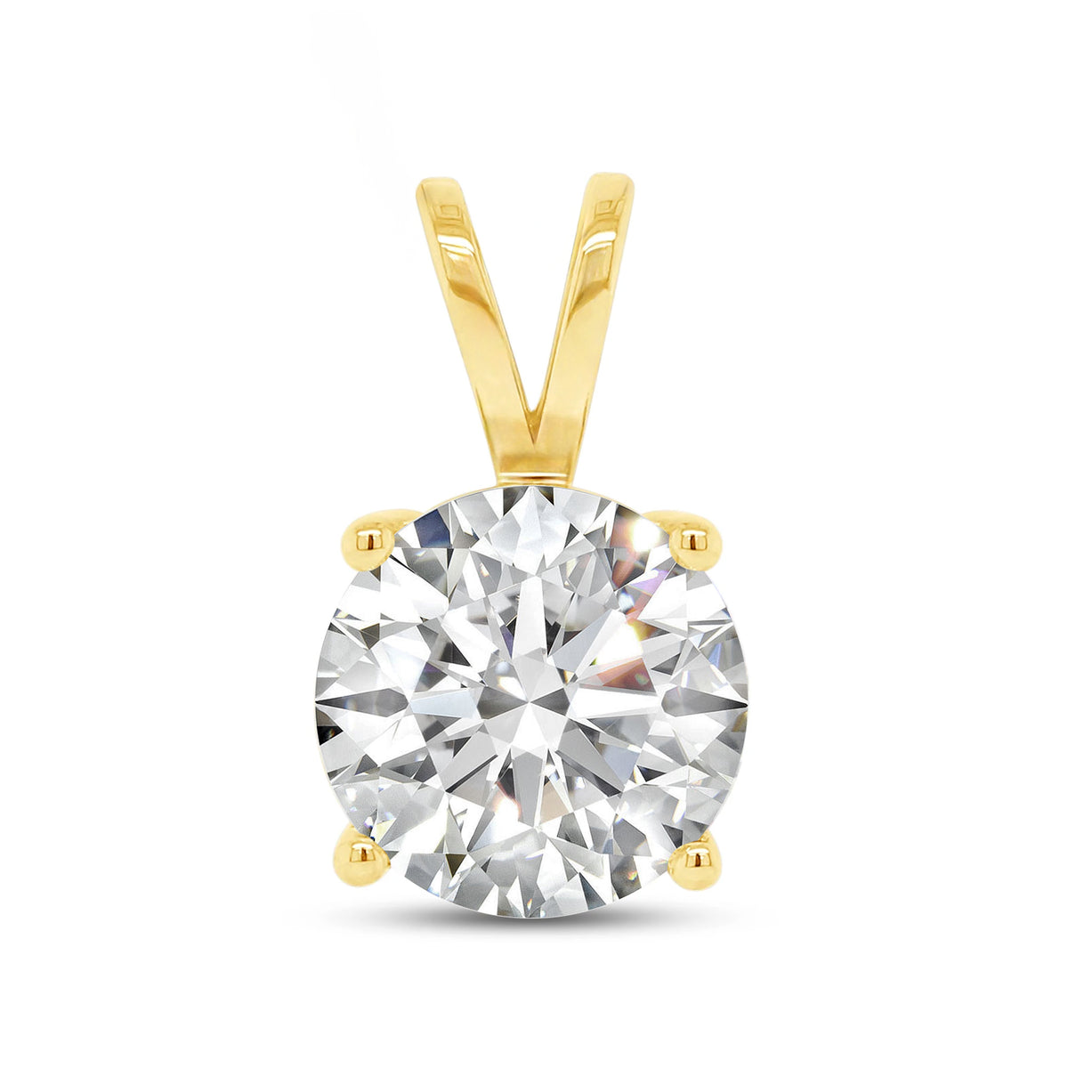 Lab Grown Diamond Solitaire Pendant 14K Diamond Necklace IGI Certified 4 Prong Dainty Minimalist Pendant Perfect Gift