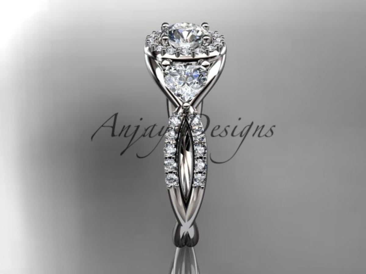 Side view of the ADLR321 crossover engagement ring