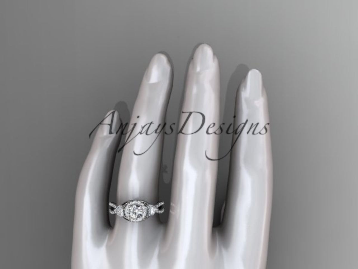 ADLR321 14K white gold lab-grown diamond engagement ring