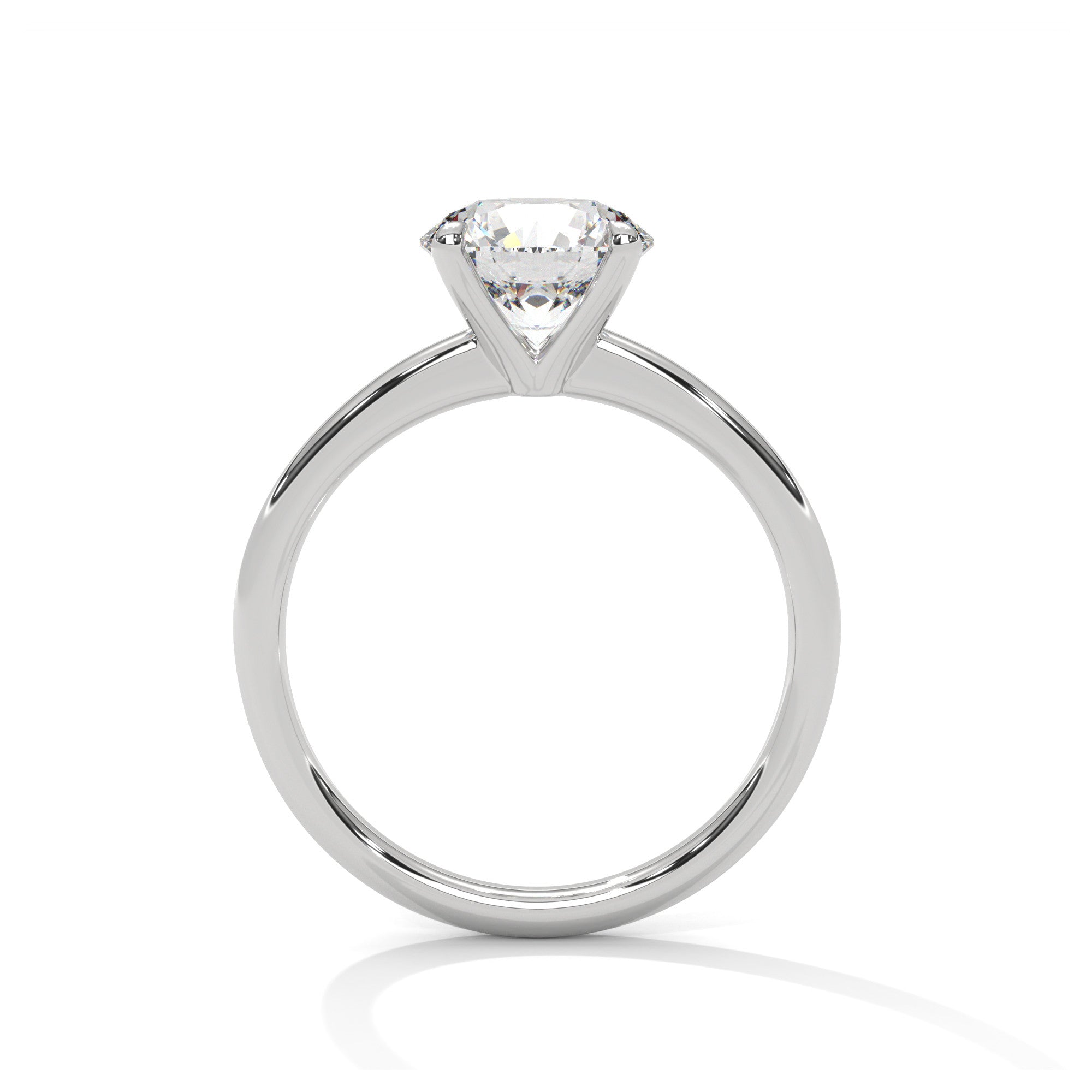 1 Carat Round Cut Lab Grown Diamond Solitaire Engagement Minimalist Ring 4 Prong Ring Thin Ring IGI Certified