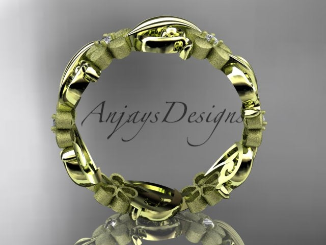 Diamond Flower Ring Nature Inspired Wedding Band Lab Grown Diamond