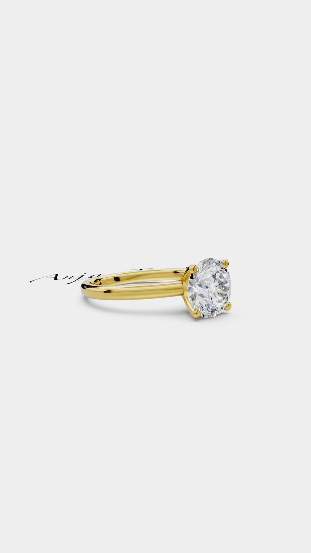 1 carat round lab grown diamond solitaire engagement ring