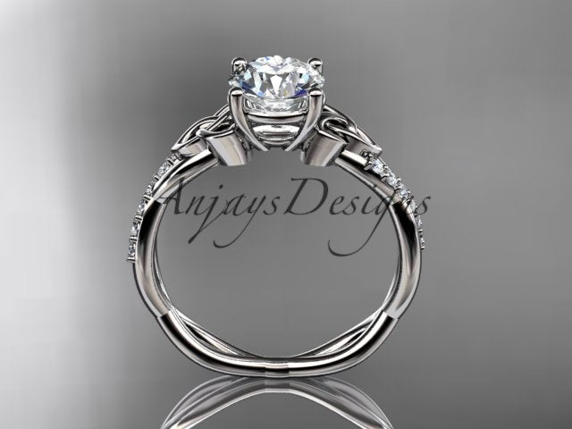 1 Carat Lab Grown Diamond Engagement Ring Celtic Round Brilliant CVD Diamond Triquetra Ring