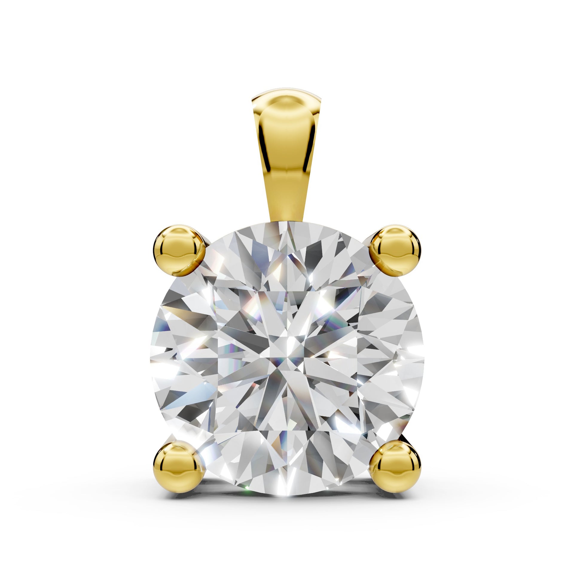 Lab Diamond Solitaire Pendant Round Cut Lab Grown Diamond Bridesmaid Pendant Solid 14K Diamond Pendant Gift Her