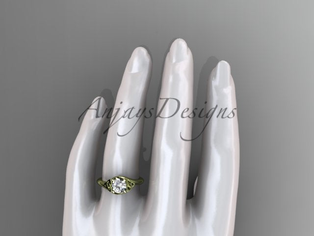 1 Carat Round Diamond Engagement Ring Celtic Wedding Ring Dainty