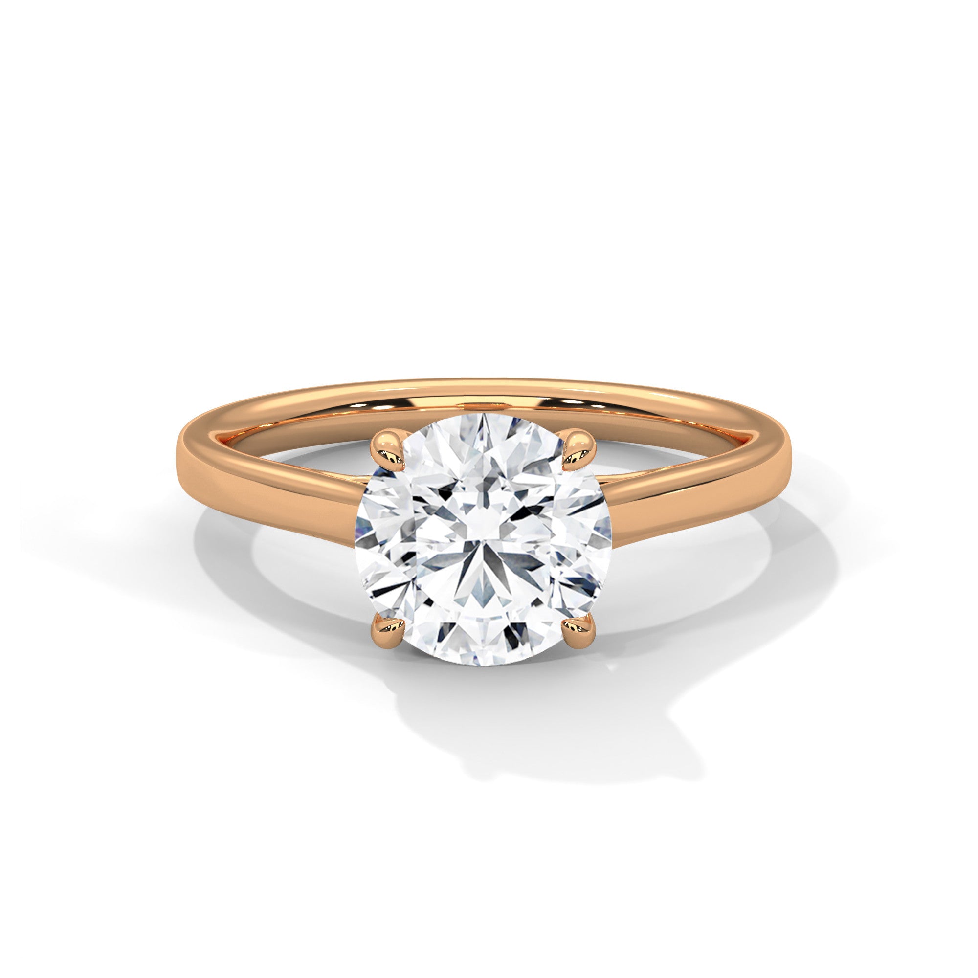 1 Carat Round Cut Lab Grown Diamond Solitaire Engagement Ring