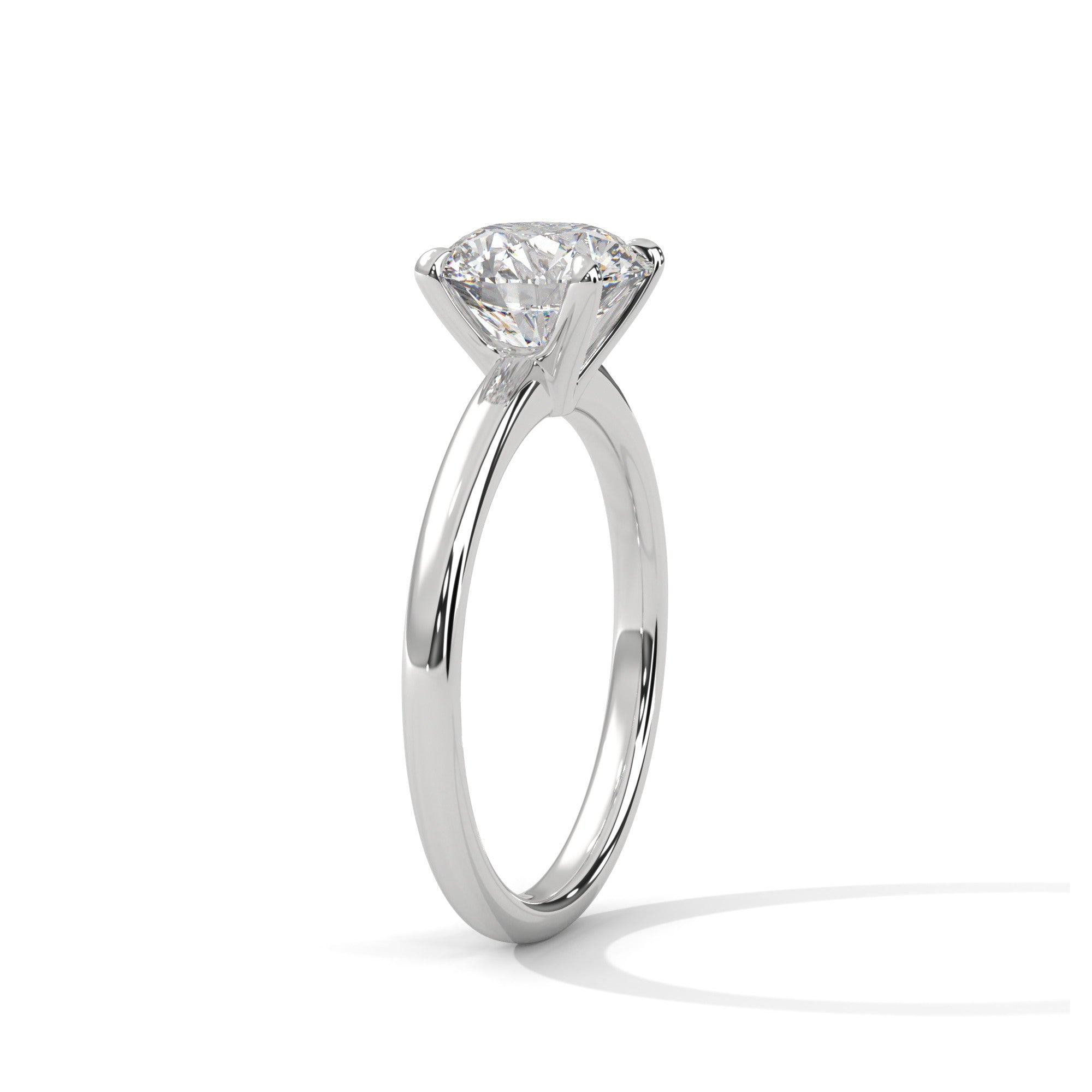 2 Carat Solitaire Engagement Ring Round Lab Grown Diamond Ring Minimalist IGI Certified 4 Prong