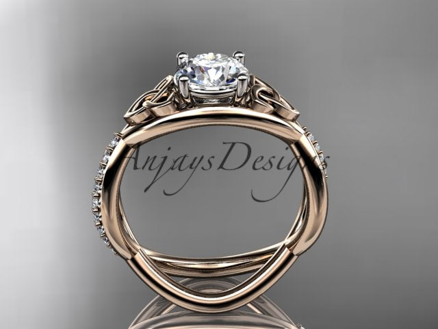 1 Carat Round Brilliant Lab Grown Diamond Celtic Ring Trinity Knot Engagement Ring 4 Prong IGI Certified