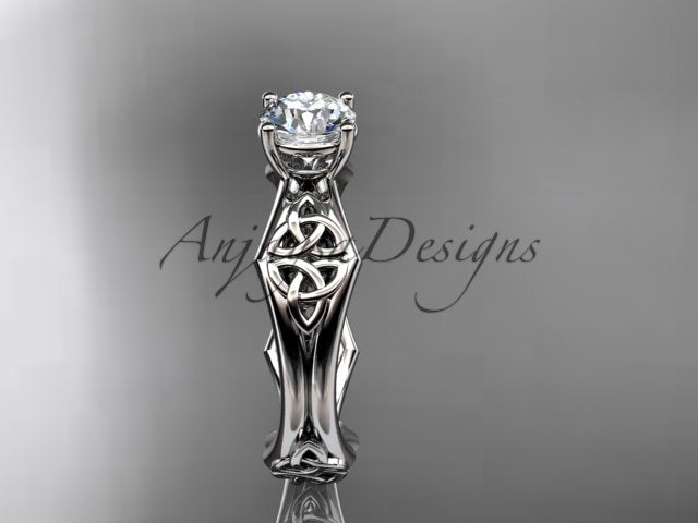 Celtic Engagement Ring 1 Carat Round Brilliant Lab Grown Diamond Trinity Knot Wedding Ring Triquetra Diamond Ring