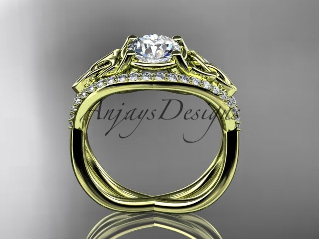 Celtic Knot Engagement Ring 1 Carat Lab Grown Round Diamond Unique Irish Diamond Wedding Ring