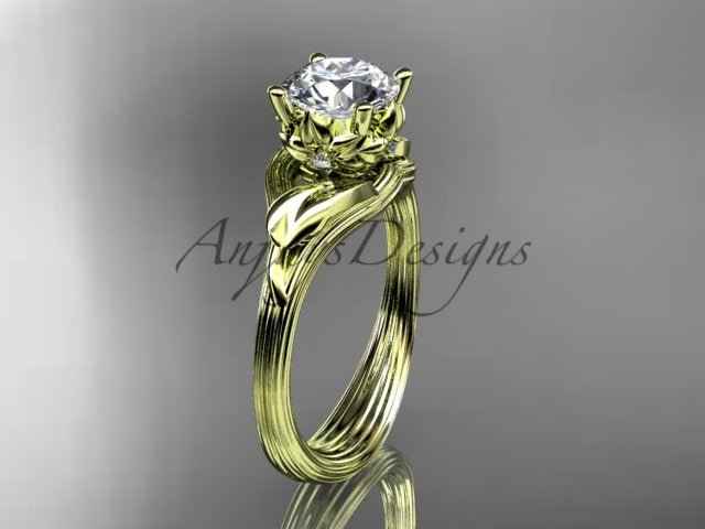 Unique Diamond Flower Engagement Ring 14k 1 Carat Lab Grown Diamond Petal Engagement Ring